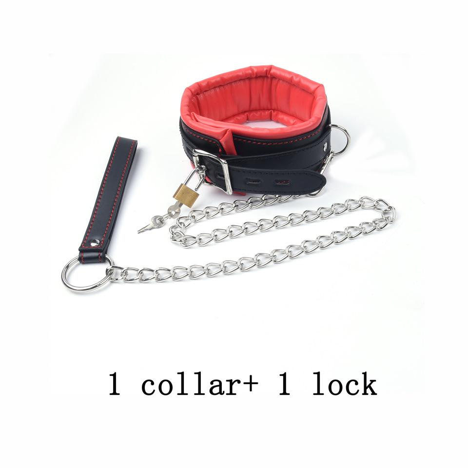 Leather Sponge Handcuffs For Sex Ankle Cuffs Bondage With Chain Lock Restraints Sex Toys for Couple Adult Games Bdsm Bondage Set