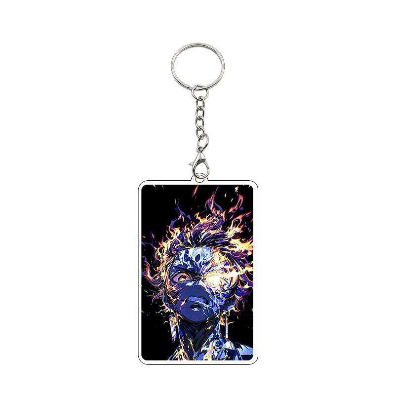 Fashion Anime Acrylic Keychain Accessories Tomioka Giyuu Kanroji Mitsuri Nezuko Cartoon Car Charm Pendant Gifts Toys Wholesale
