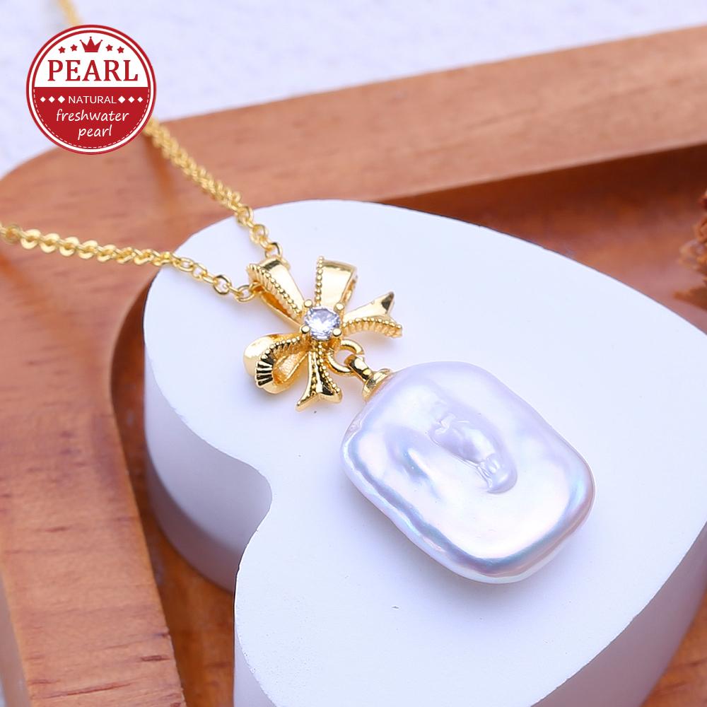 LSOOYH Collane di Grandi Perle Barocche d'Acqua Dolce Naturali, Pendente Elegante Vintage da Festa, Regali di Compleanno per Donne
