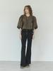 HHIPS Frill Belt Bootcut Elastic Pants (Black)