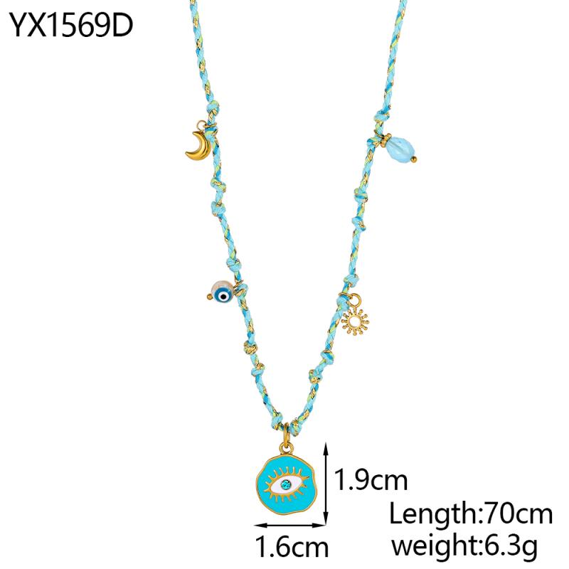 CARLIDANA Elegant Stainless Steel Hand-woven Rope Chain Flower Starfish Heart Sea Pendant DIY Charm Bracelet Necklace for Women