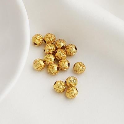 Gold-Plated Copper Coin Spacer Beads for DIY Jewelry and Bracelets