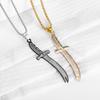 Islam Allah Knife Muslim Zulfiqar Sword of Imam Ali Stainless Steel Pendant Necklace Islamic Religious Amulet Jewelry