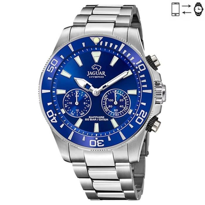 Jaguar Hybrid Connected Watch Cadran Et Lunette Bleu Acier J888/1
