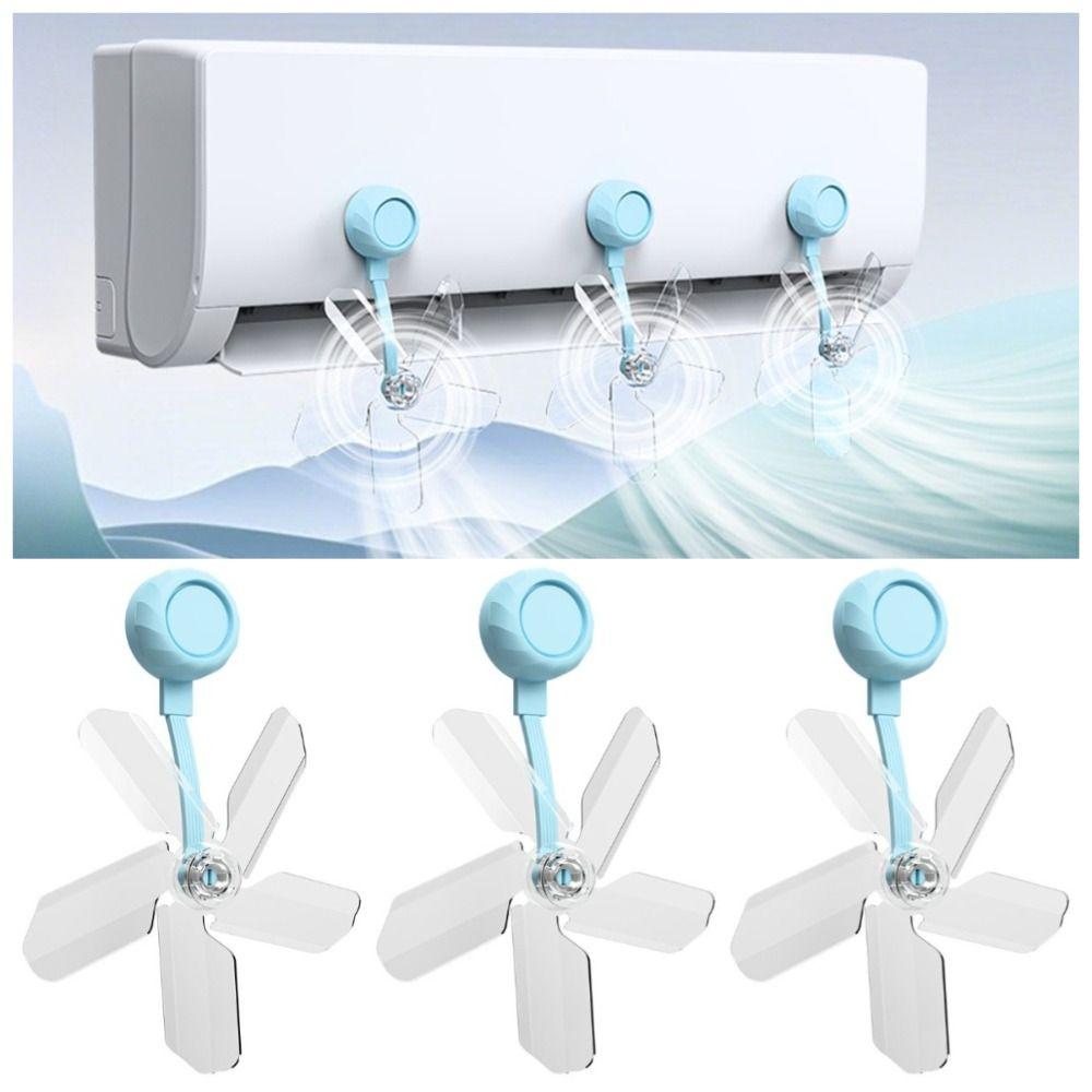 3Pcs Wall Mounted Conditioning Guide Fan Windmill Shaped Air Conditioner Vent Fan  For Home