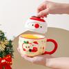 Weihnachtsgeschenke Friedensfrucht Keramiktasse mit Deckel Kreativer Becher für Mädchen Niedliche Haushalts-Wasserbecher Büro