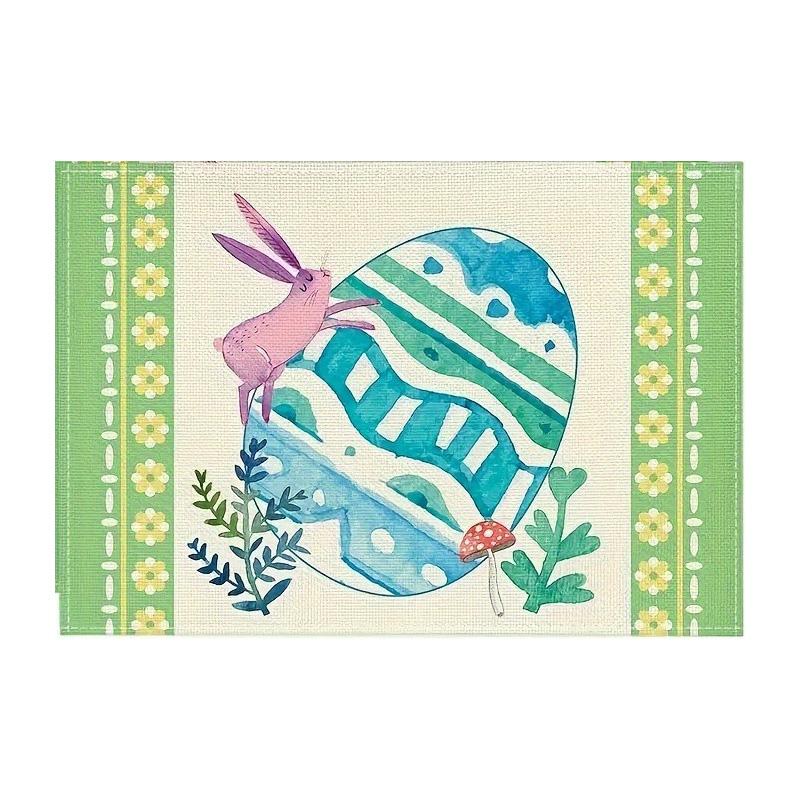 

4pcs Buffalo Plaid Truck Easter Placemats - Heat-resistant Seasonal Table Decor for Kitchen Dining 30x45cm-4PC