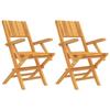 VidaXL Folding Garden Chairs 2 Pcs 55x61x90 Cm Solid Teak Wood 362760