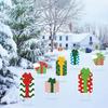 10-Piece Colorful Christmas Gift Box Yard Sign Set with Stakes - Waterproof Outdoor Decoration