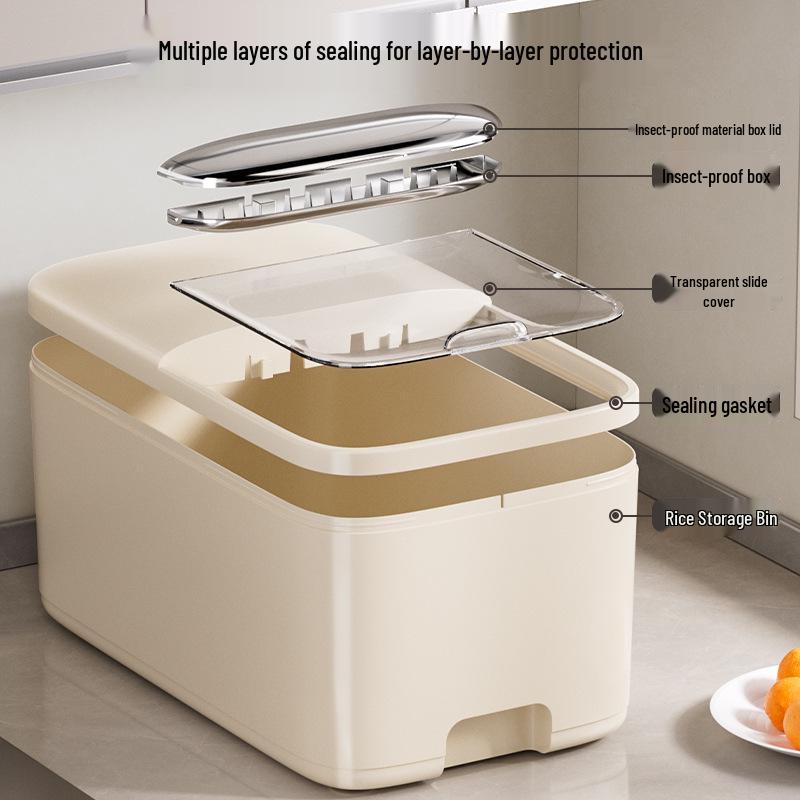 Sealed Grain Storage Bin: Insect & Moisture-Proof Rice & Flour Container, Food-Grade, Suitable for Cat Food - New for 2025.