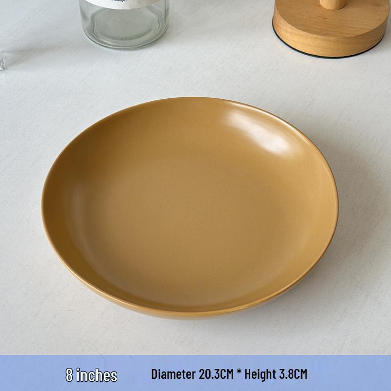 Two Fog Shadow 8-inch Matte Ceramic Deep Salad Pasta Plate