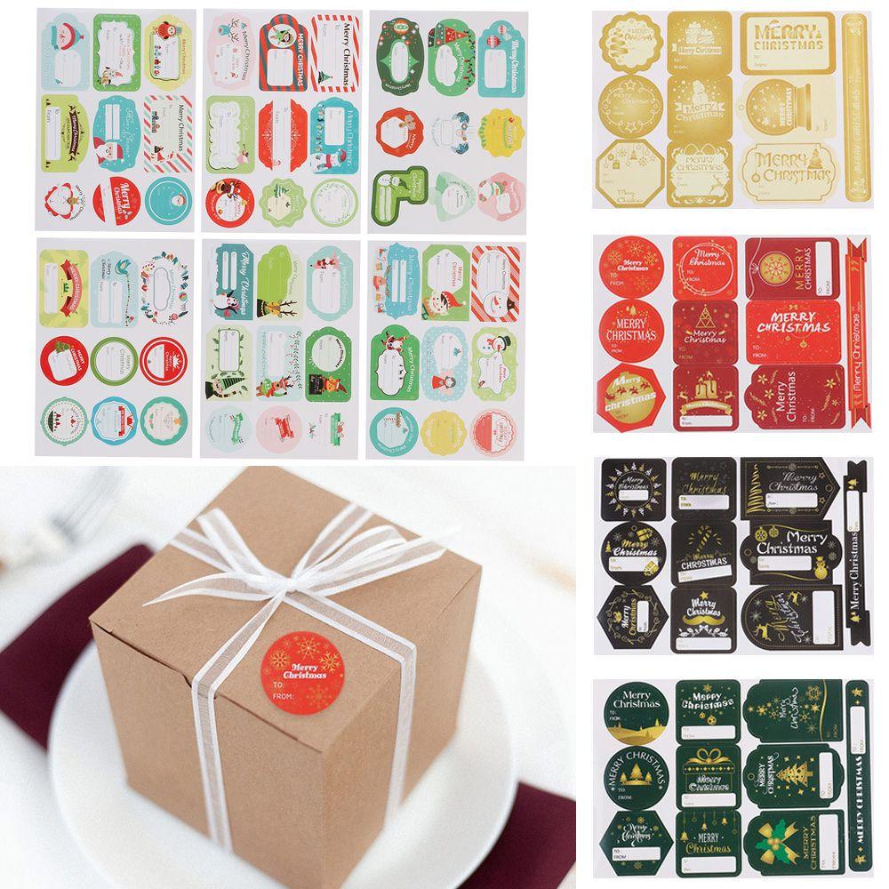 Package Sealing Cookie Candy Tag Gift Paper Sticker Xmas Ornament Package Label Merry Christmas