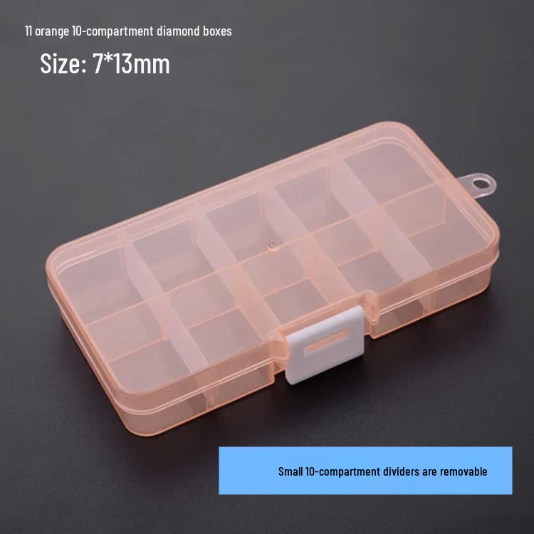 Nail Art & Jewelry Storage Box: 10 or 24 Small Grids for Drills & Ornaments