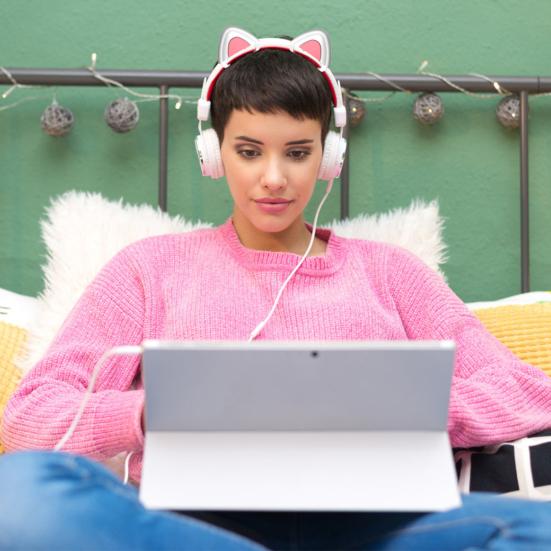 1 Pair Headphone Cat Ear Cute Universal Bluetooth-compatible Headset Silicone Kitty Ear Decoration Headphone Accessories