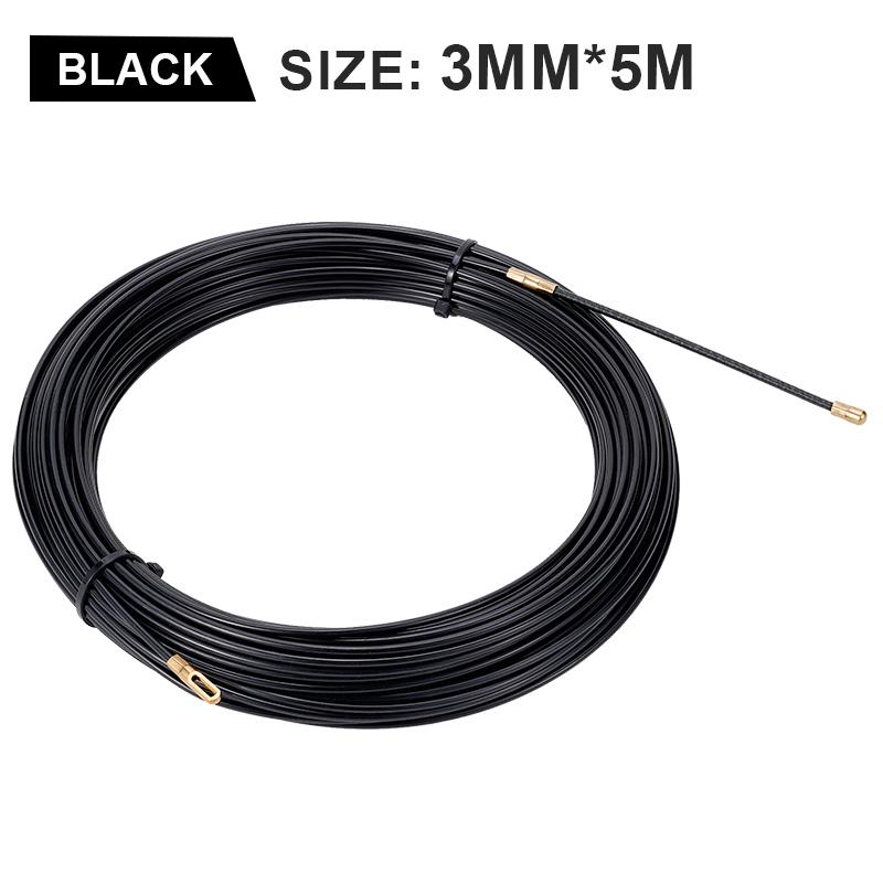 3mm 5/10/15/20/25/30/35/40M Cable Push Puller Black Fiberglass Electric Guide Device Duct Rodder Fish Tape Wall Wire Conduit