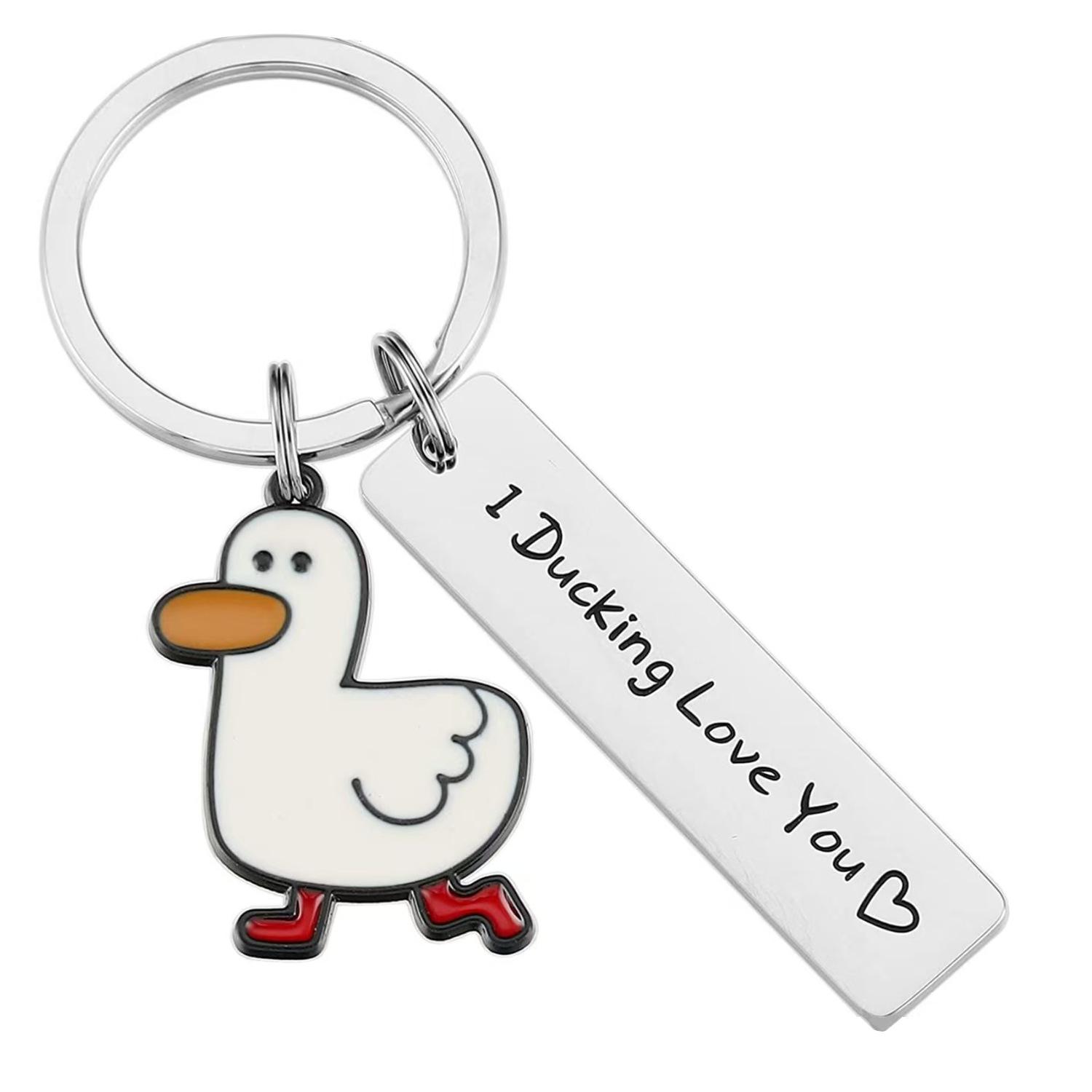 

Adorable Pet Duck Stainless Steel Keychain - Creative Duck Keyring & Backpack Pendant