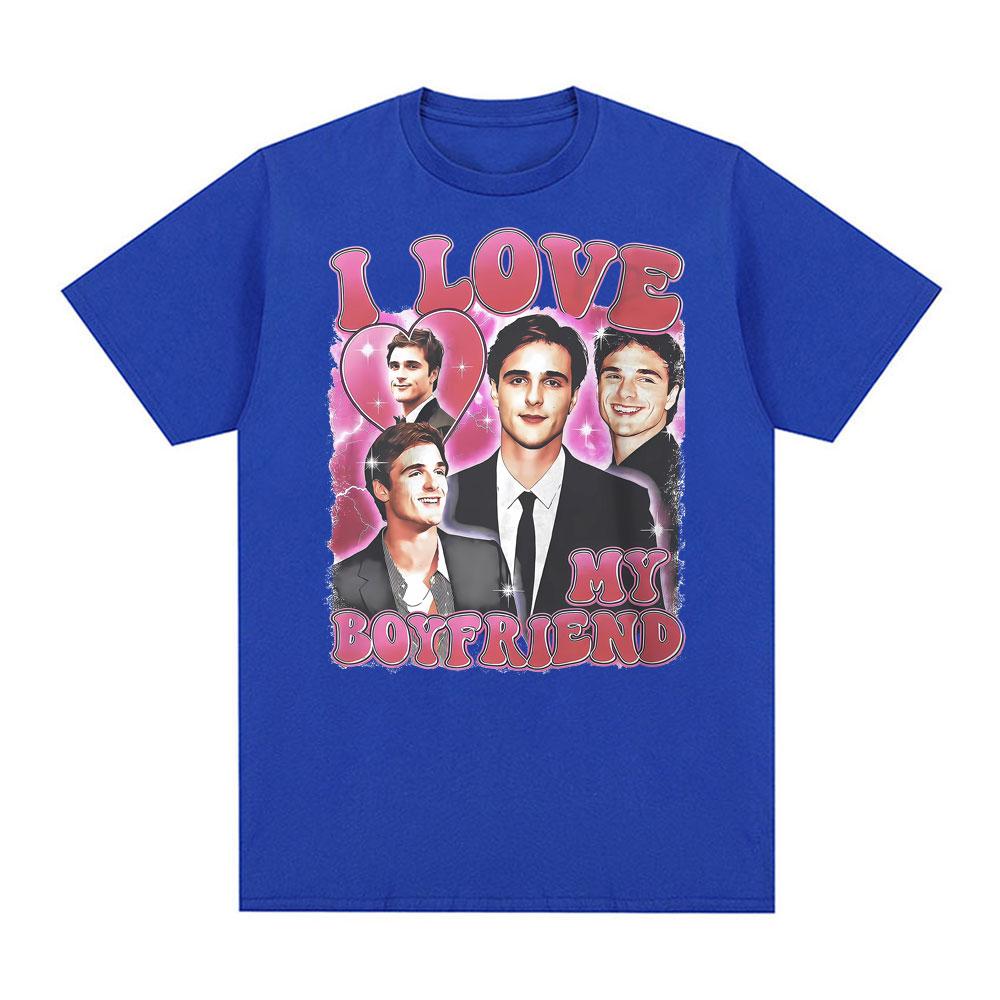 I Love My Boyfriend Jacob Elordi Celebrity Fan Tshirts Unisex Women Summer Vintage Tshirt Comfort Casual Short Sleeve T Shirt Tops