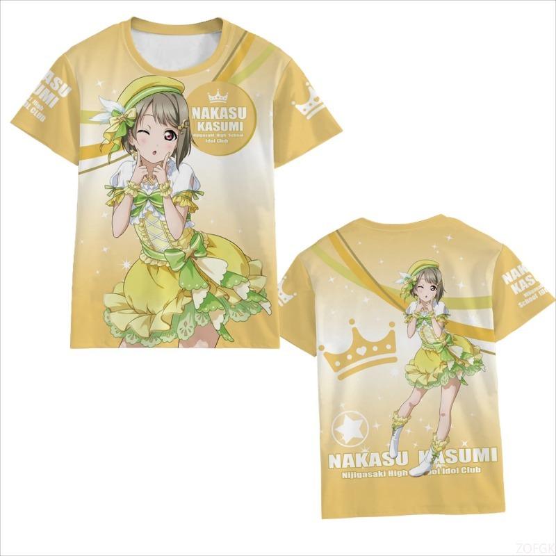 

Summer Trendy Cartoon Anime High School Idol Printed Men s and Women s Fashion Loose Round Neck T-shirt L