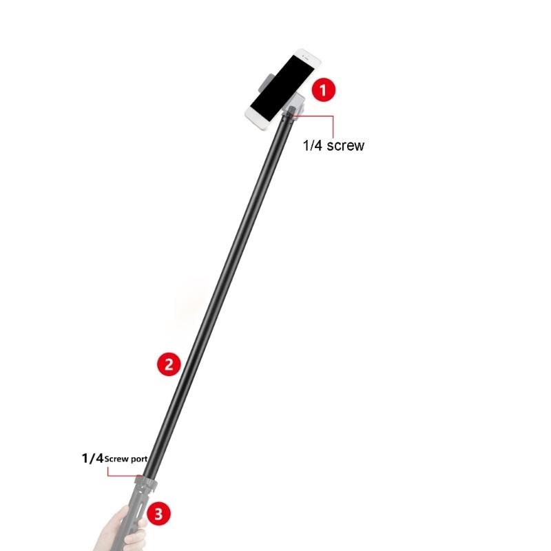 Camera Tripod Extension Tube, Lightweight Metal Rod with 1/4" Thread for SLR, CCTV, Digital Cameras Lightweight Rod