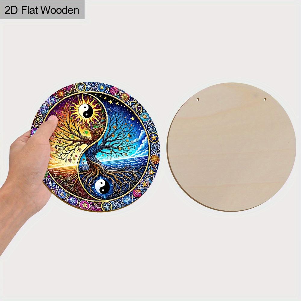 Vintage Wooden Sign with Tree of Life Pattern - Retro Decorative Plaque with Farmhouse - Ideal for Home & Party Decor - Ideal Gift for Friend