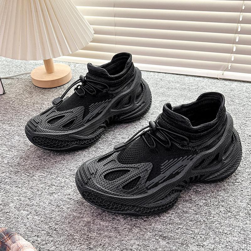 

Flying woven coconut shoes women s new sports shoes female students Korean version versatile air cushion shoes word breathable mesh shoes running wo 41 чёрный