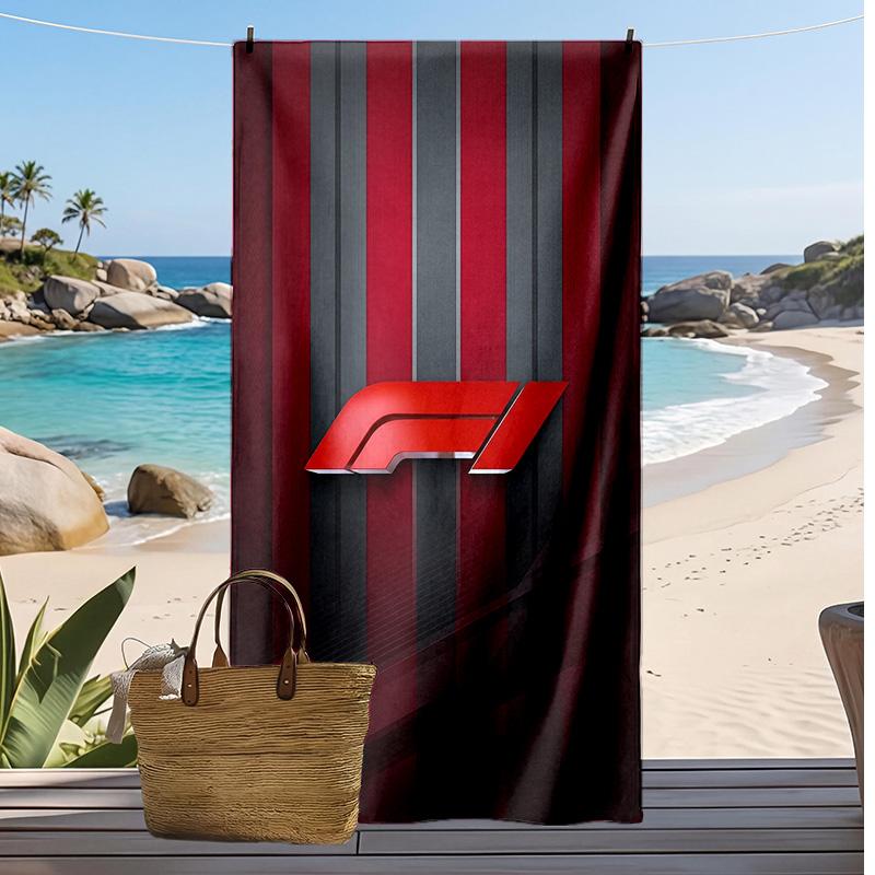 Asciugamano da Spiaggia Stampa F1 Morbido Portatile Asciugatura Rapida?Asciugamano Asciutto Per Piscina Vacanza Estiva Sport all'Aperto