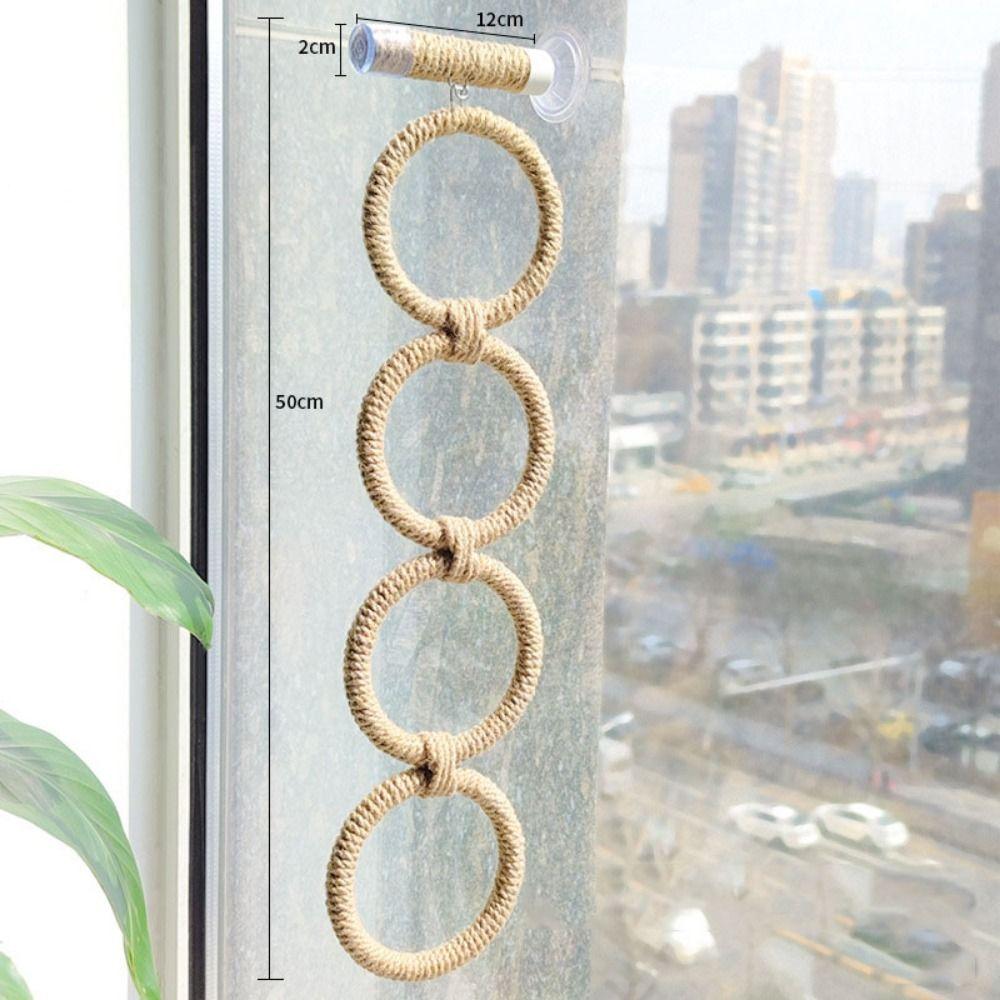 Suction Cup Bird Toy Swing Set Linen Rope Parrot Play Stand Toy  Climbing Exercise