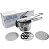 Stainless Steel Manual Potato Masher, Potato Ricer, Vegetable Masher, Fruit Juicer, Multifunctional Kitchen Utensil (Style A)