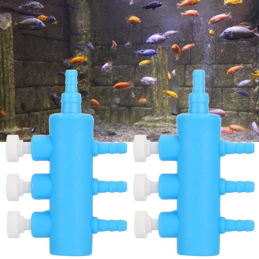 2pcs Fish Tank Air Splitter Air Pipe Distributor Aquarium Oxygen Pump Adapter Accessory3 Way