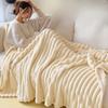Winter Thickened Warm Ribbed Rabbit Fleece Blanket Coral Fleece Office Nap Throw Sofa Cover Cozy Essential