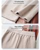 Women's 2024 Khaki Wool Blend Loose Fit Slimming Wide Leg Pants for Autumn and Winter