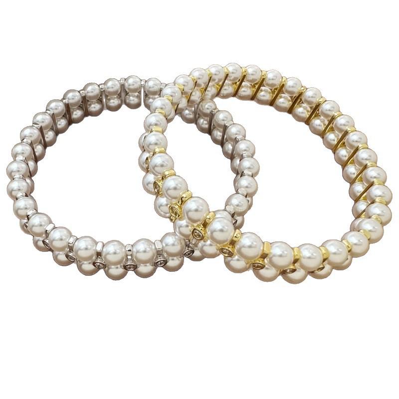 Elegant Double-Layer Imitation Pearl Bracelet - Stylish, Versatile Jewelry for Women