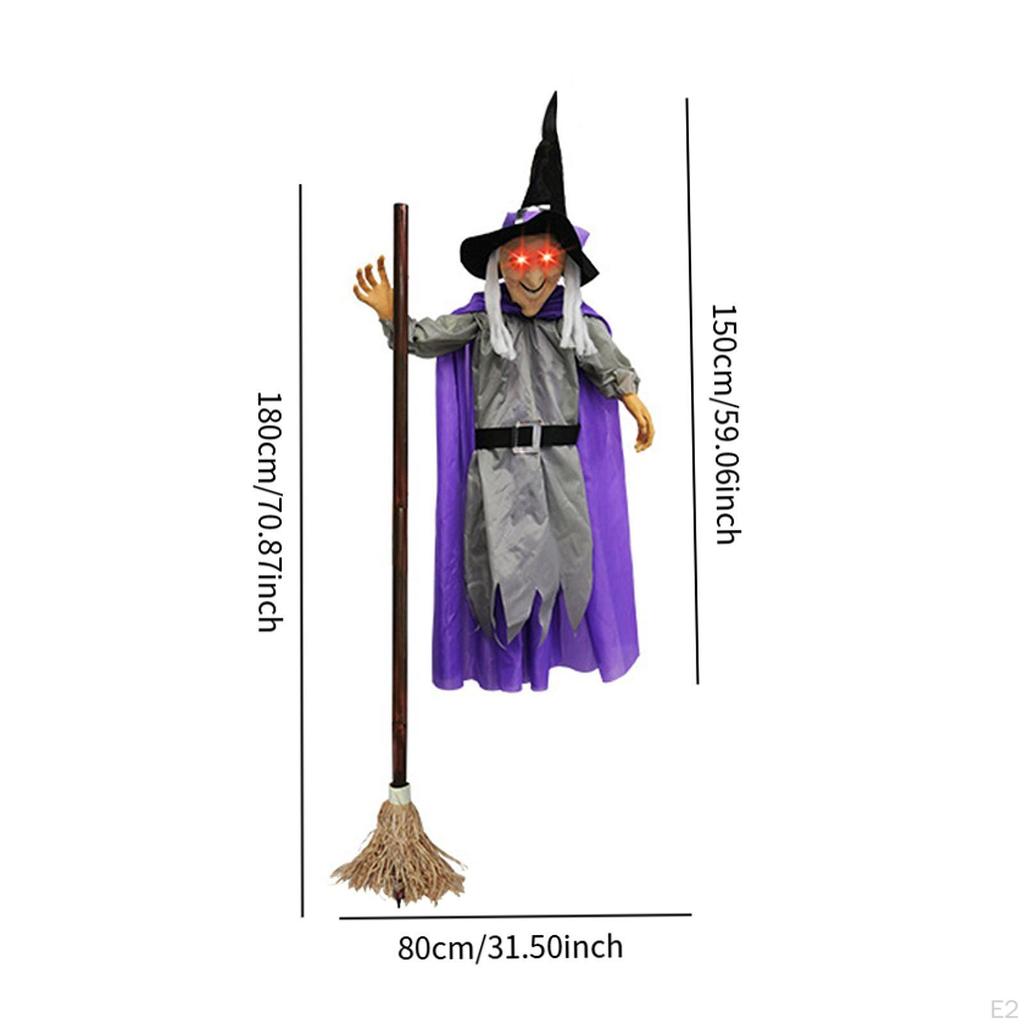 Hanging Animated Witch Halloween Decoration for Yard Parties Patio