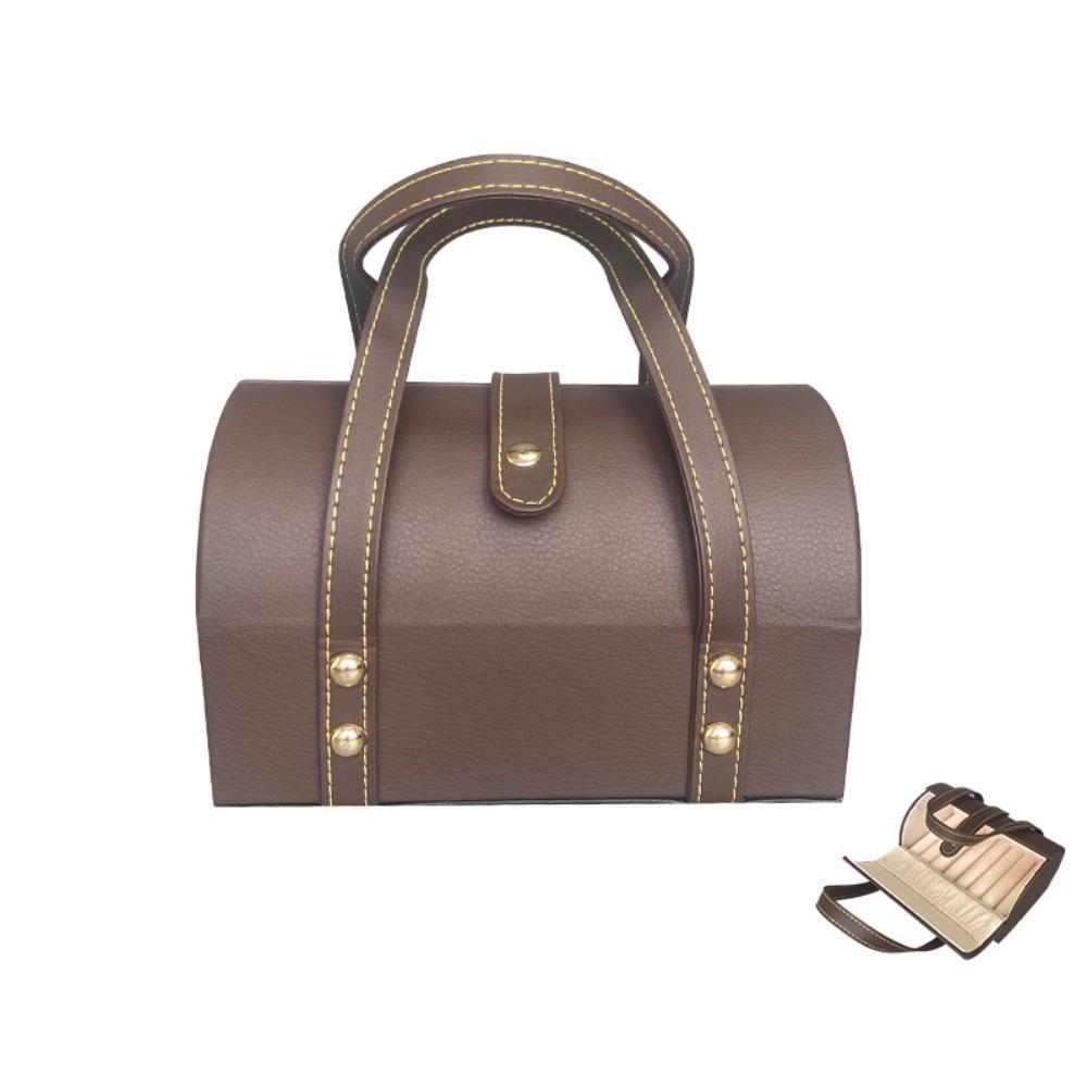 PU Leather Bracelet Display Box 7Positions Bracelet Carrying Case  Watch Protective