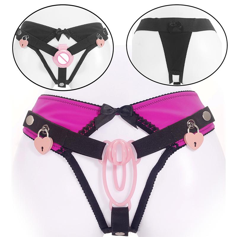 Anti-Falling Harness For Male Chastity Cage Sissy Training Lockable Thong Chastity Panties Penis Ring Cock Belt Sex Toys For Men