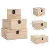 Wooden Storage Box Clamshell Dried Flower Box Retro Jewelry Gift Box  For Home Decor