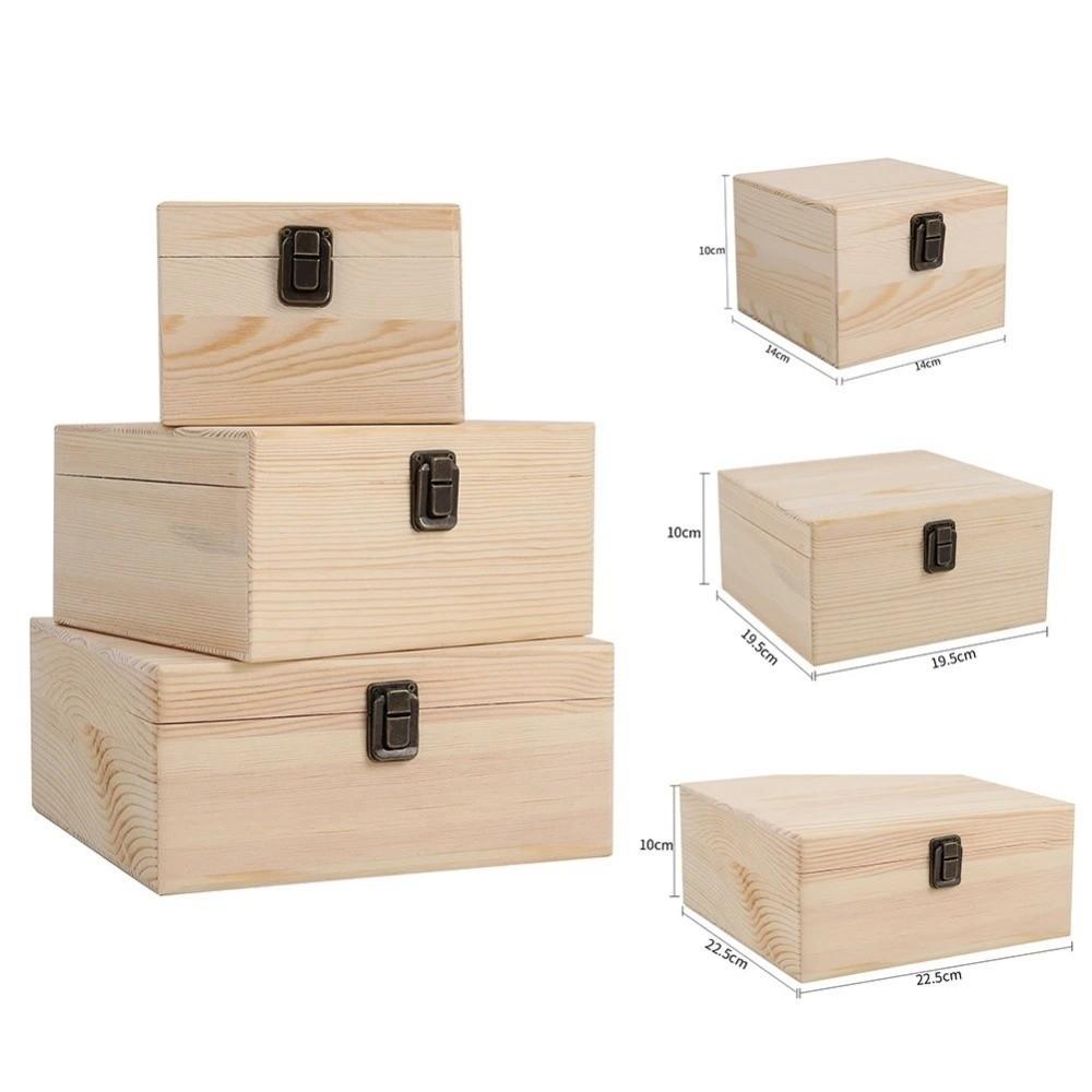 Wooden Storage Box Clamshell Dried Flower Box Retro Jewelry Gift Box  For Home Decor