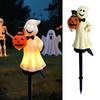 Halloween Ghost Lights Outdoor Solar Pumpkin Lamp With Stakes Halloween Decor Outdoor Lawn Walkway Pathway Lighting Decoration