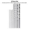 9pcs 200mm Length High Speed Steel Drill Bits 9Pcs Set Twist Drill Bit Set  For Steel