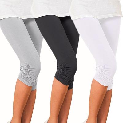 Women's Lightweight Soft Capri Leggings Crop Leggings 3/4 Stretch Yoga Pants