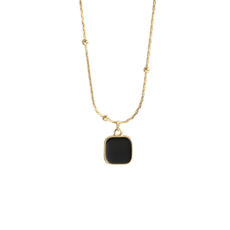 Fashionable Versatile And Black Geometric Necklace Ins Style Alloy Collar Chain Women For