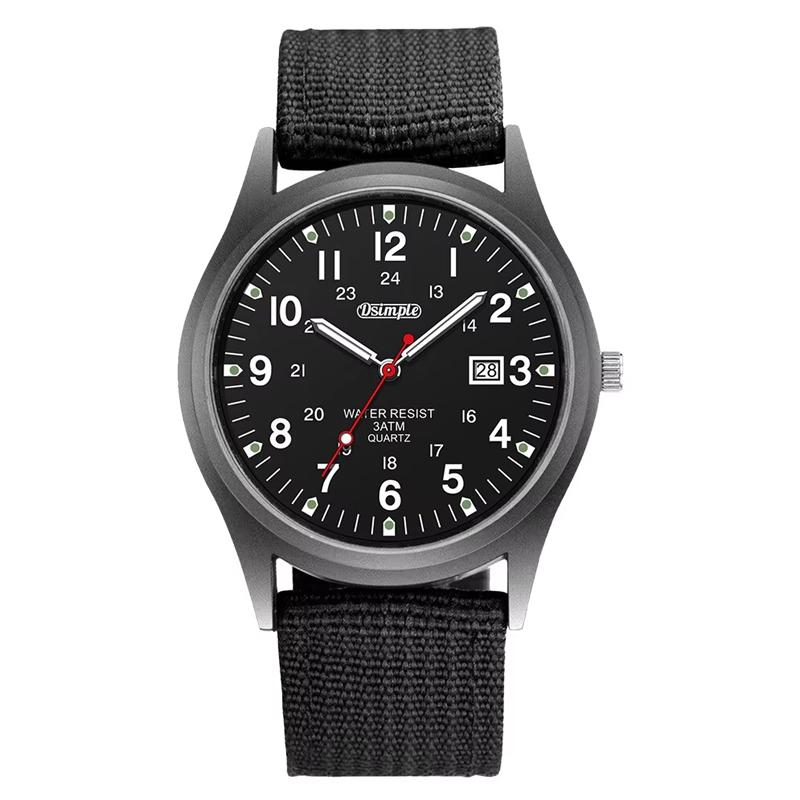 Fashion Mens Watches Luminous Hands Clock Luxury Military Sports Calendar Quartz Wristwatch Men Casual Nylon Watch Reloj Hombre