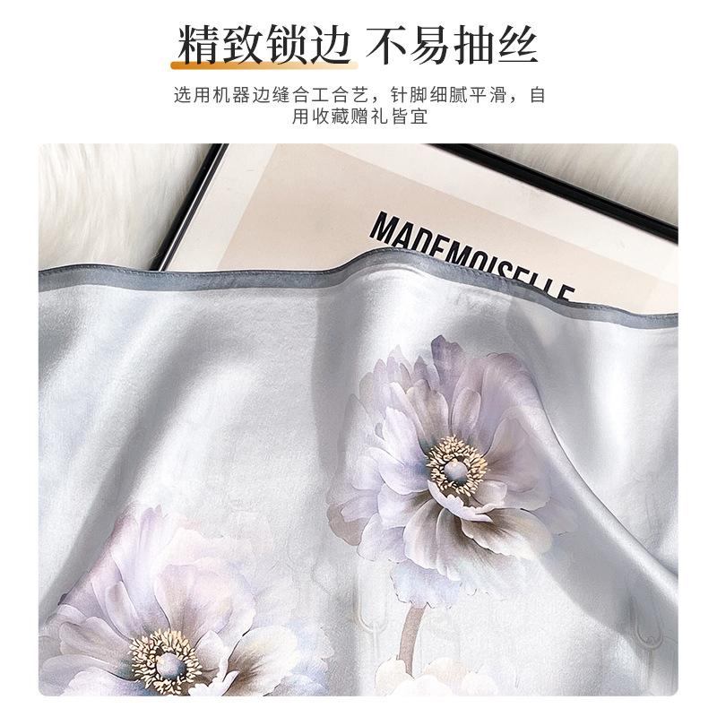 100% Pure Silk Scarf Women Neck Hair Foulard Luxury High Quality Bandana Square Headband Hijab Poncho Scarves Pashmina Echarpes