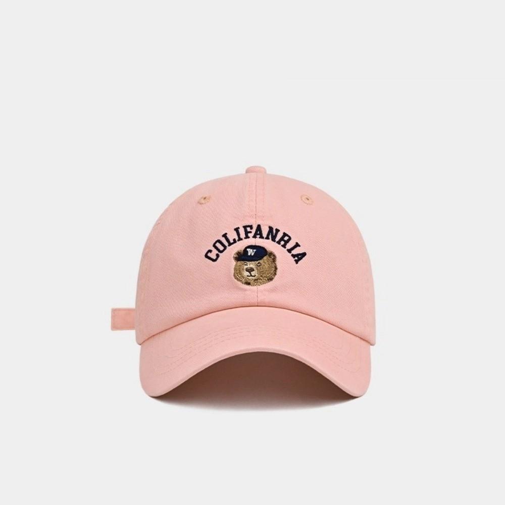 Solid Color Men Women Baseball Cap Korean Snapback Hat Casual Bear Embroidery Cap  Teenagers