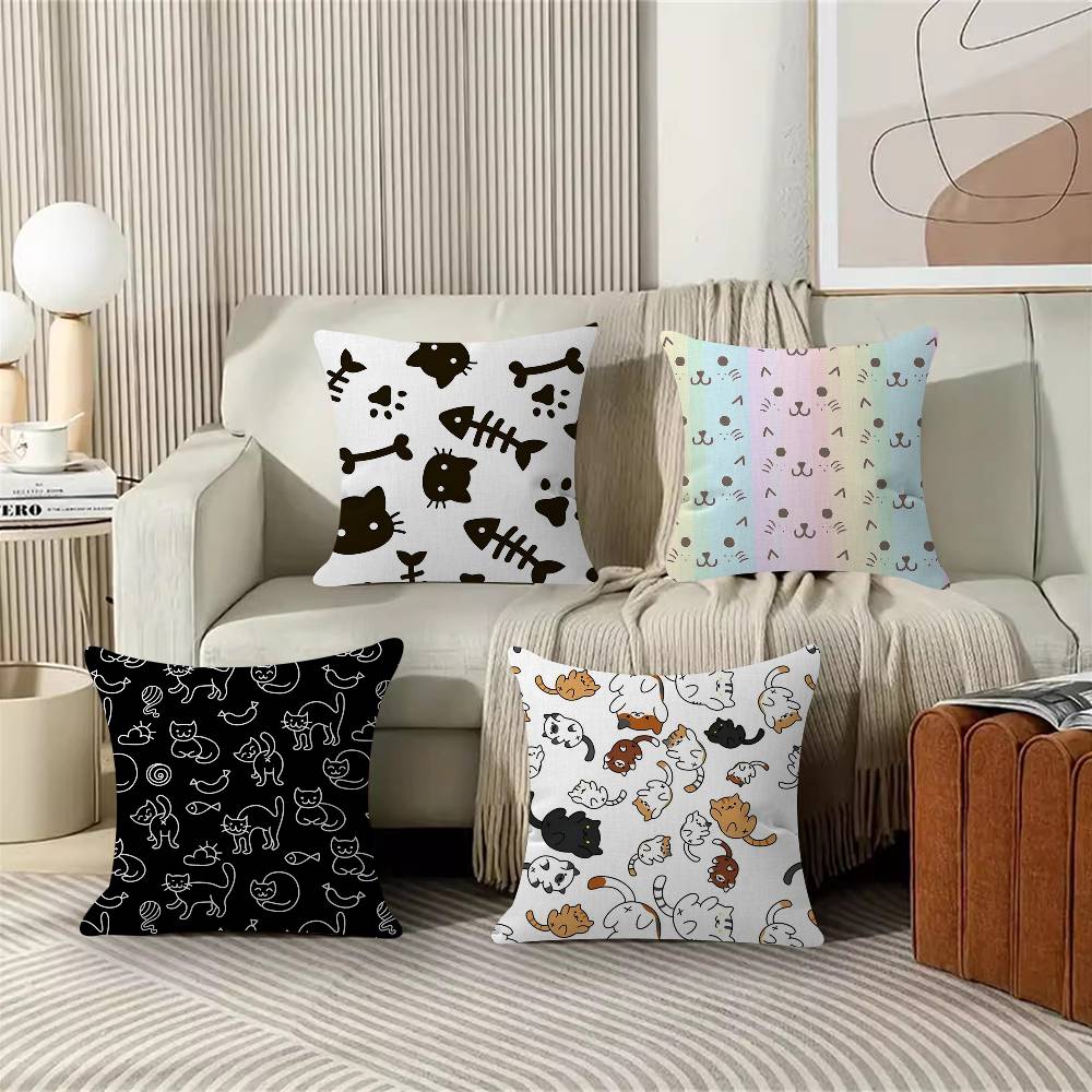 Cool Black Cat GATOS Prints Personalized Pillow Dust Cover Bedroom Kids Party Decoration Pillowcase Birthday Children Gift