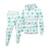 Men's Printed Hooded Sweatshirt And Sweatpants Casual Sports Suit