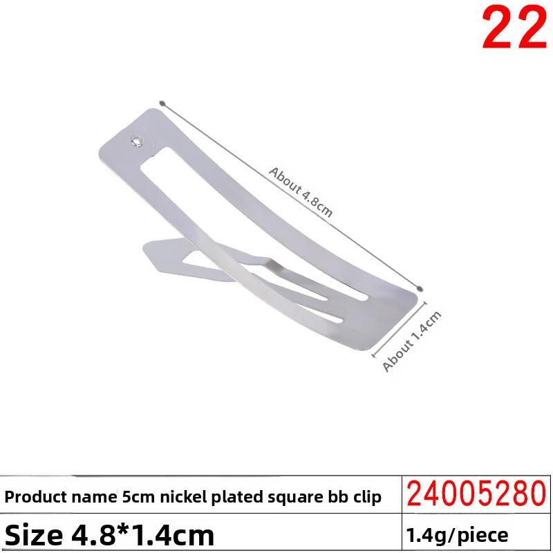 Nickel-plated Metal Water Drop BB Hair Clip AccessorySquare Hair Clip Material