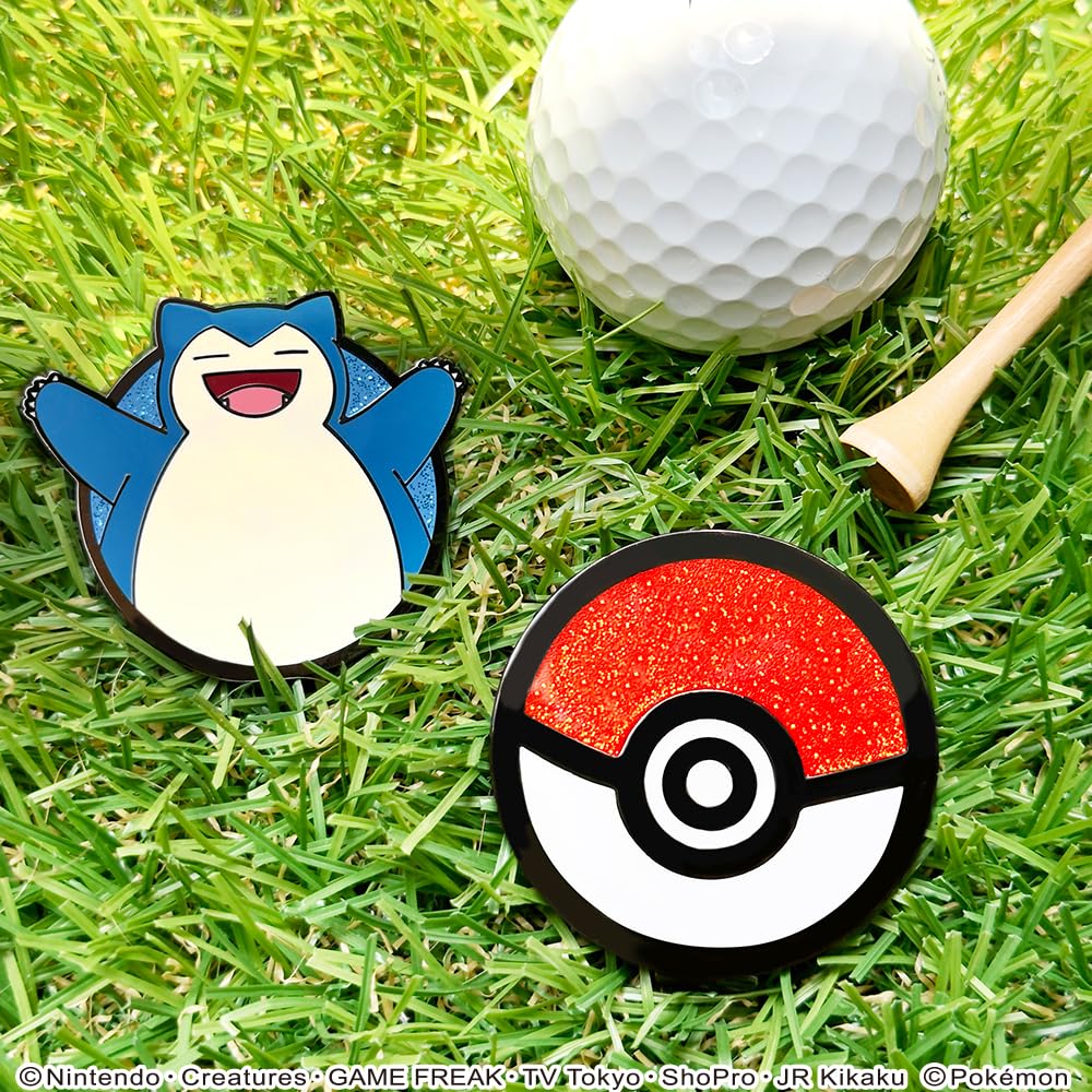 Golf BIG Size Clip Licensed Product Pokémon Marker, (Snorlax), Type, Magnetic,