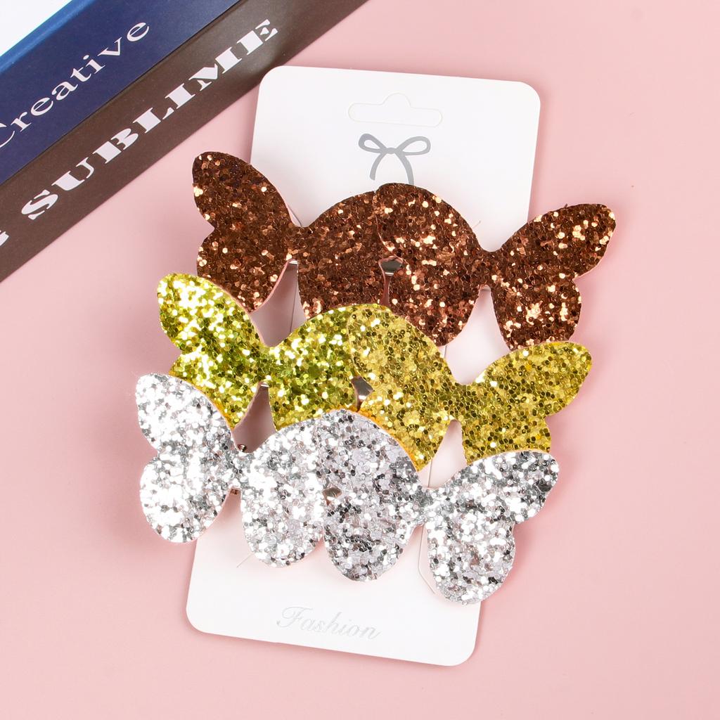 3PCS Cute Girls Hair Clips Children Kids Glitter Butterfly Hairpin Barrettes Hair Clip Headwear Women Girls Hair Accessories