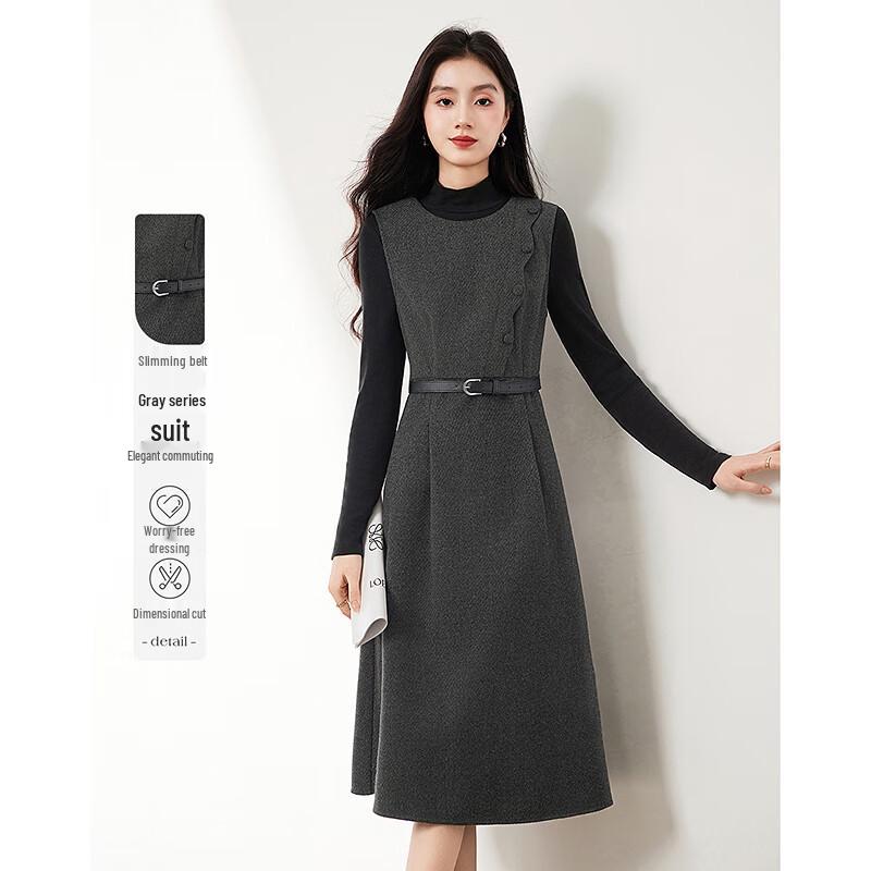 Elegant Long Sleeve Top & Midi Dress Set XL